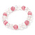 Pink/Transparent Glass Bead Flex Bracelet - 18cm Length - view 2