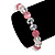 Pink/Transparent Glass Bead Flex Bracelet - 18cm Length - view 3