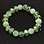 Light Green Glass Bead Flex Bracelet - 18cm Length - view 2