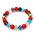 Multicoloured Glass Bead Flex Bracelet - 18cm Length