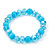Light Blue Glass Bead Flex Bracelet - 18cm Length - view 2