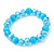 Light Blue Glass Bead Flex Bracelet - 18cm Length - view 5