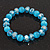 Light Blue Glass Bead Flex Bracelet - 18cm Length - view 6