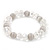 White/Transparent Glass Bead Flex Bracelet - 18cm Length - view 3