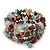 Multi-Coloured Stone Coil Flex Bangle Bracelet (Semi-precious stone) - Adjustable