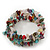 Multi-Coloured Stone Coil Flex Bangle Bracelet (Semi-precious stone) - Adjustable - view 2