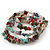 Multi-Coloured Stone Coil Flex Bangle Bracelet (Semi-precious stone) - Adjustable - view 3