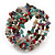 Multi-Coloured Stone Coil Flex Bangle Bracelet (Semi-precious stone) - Adjustable - view 4