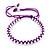 Plaited Purple Silk Cord With Silver Tone Bead Friendship Bracelet - Adjustable - view 1