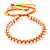 Plaited Neon Orange Silk Cord With Silver Tone Bead Friendship Bracelet - Adjustable