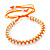 Plaited Neon Orange Silk Cord With Silver Tone Bead Friendship Bracelet - Adjustable - view 4