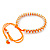 Plaited Neon Orange Silk Cord With Silver Tone Bead Friendship Bracelet - Adjustable - view 5