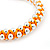 Plaited Neon Orange Silk Cord With Silver Tone Bead Friendship Bracelet - Adjustable - view 3