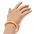 Plaited Neon Orange Silk Cord With Silver Tone Bead Friendship Bracelet - Adjustable - view 2