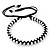 Plaited Black Silk Cord With Silver Tone Bead Friendship Bracelet - Adjustable