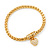 Gold Plated Delicate Magnetic Diamante Heart Charm Bracelet - up to 17cm Length - view 2