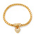 Gold Plated Delicate Magnetic Diamante Heart Charm Bracelet - up to 17cm Length - view 8