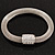 Unique Mesh Diamante Magnetic Bracelet In Silver Finish - 18cm Length
