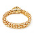 Gold Plated Mesh Magnetic Bracelet With Black Central Stone - 18cm Length - view 6
