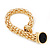 Gold Plated Mesh Magnetic Bracelet With Black Central Stone - 18cm Length - view 11