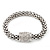 Silver Plated Diamante Mesh Magnetic Bracelet - 19cm Length - view 2