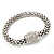 Silver Plated Diamante Mesh Magnetic Bracelet - 19cm Length - view 9