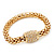Gold Plated Diamante Mesh Magnetic Bracelet - 19cm Length - view 2