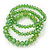 Set Of 3 Grass Green Glass Flex Bracelets - 18cm Length - view 2