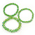 Set Of 3 Grass Green Glass Flex Bracelets - 18cm Length - view 3