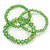Set Of 3 Grass Green Glass Flex Bracelets - 18cm Length - view 5