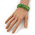 Set Of 3 Grass Green Glass Flex Bracelets - 18cm Length - view 4