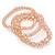 Set Of 3 Pale Pink Glass Flex Bracelets - 18cm Length - view 7