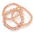 Set Of 3 Pale Pink Glass Flex Bracelets - 18cm Length - view 6