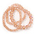 Set Of 3 Pale Pink Glass Flex Bracelets - 18cm Length - view 8