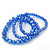 Set Of 3 Royal Blue Glass Flex Bracelets - 18cm Length - view 8