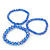Set Of 3 Royal Blue Glass Flex Bracelets - 18cm Length - view 5