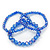 Set Of 3 Royal Blue Glass Flex Bracelets - 18cm Length - view 6