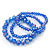 Set Of 3 Royal Blue Glass Flex Bracelets - 18cm Length - view 7