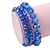 Set Of 3 Royal Blue Glass Flex Bracelets - 18cm Length - view 3