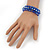 Set Of 3 Royal Blue Glass Flex Bracelets - 18cm Length - view 4