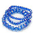 Set Of 3 Royal Blue Glass Flex Bracelets - 18cm Length - view 2