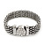 Rhodium Plated Mesh Bracelet With Diamante Magnetic Clasp - 18cm Length - view 9