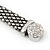Rhodium Plated Mesh Bracelet With Diamante Magnetic Clasp - 18cm Length - view 6