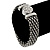Rhodium Plated Mesh Bracelet With Diamante Magnetic Clasp - 18cm Length - view 3
