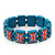 UK British Flag Union Jack Teal Stretch Wooden Bracelet - up to 20cm length