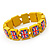 UK British Flag Union Jack Yellow Stretch Wooden Bracelet - up to 20cm length - view 4