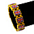 UK British Flag Union Jack Yellow Stretch Wooden Bracelet - up to 20cm length - view 2
