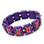 UK British Flag Union Jack Purple Stretch Wooden Bracelet - up to 20cm length - view 4