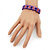 UK British Flag Union Jack Purple Stretch Wooden Bracelet - up to 20cm length - view 2