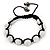 Unisex Bracelet Crystal White Enamel Crystal Beads 10mm - Adjustable - view 2